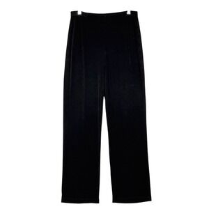 Chico's Travelers Women's Pants 2 Regular Black Straight Pull On Stretch Knit